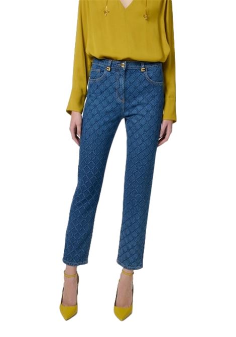 Jeans con losanghe all-over ELISABETTA FRANCHI | Pantaloni | PJ95N51E2139